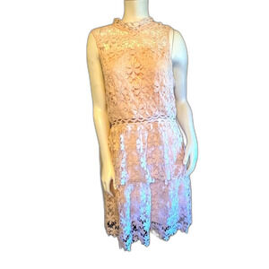 BooHoo Petal pink Embroidered Lace Dress Sz 14 Women's  NWT